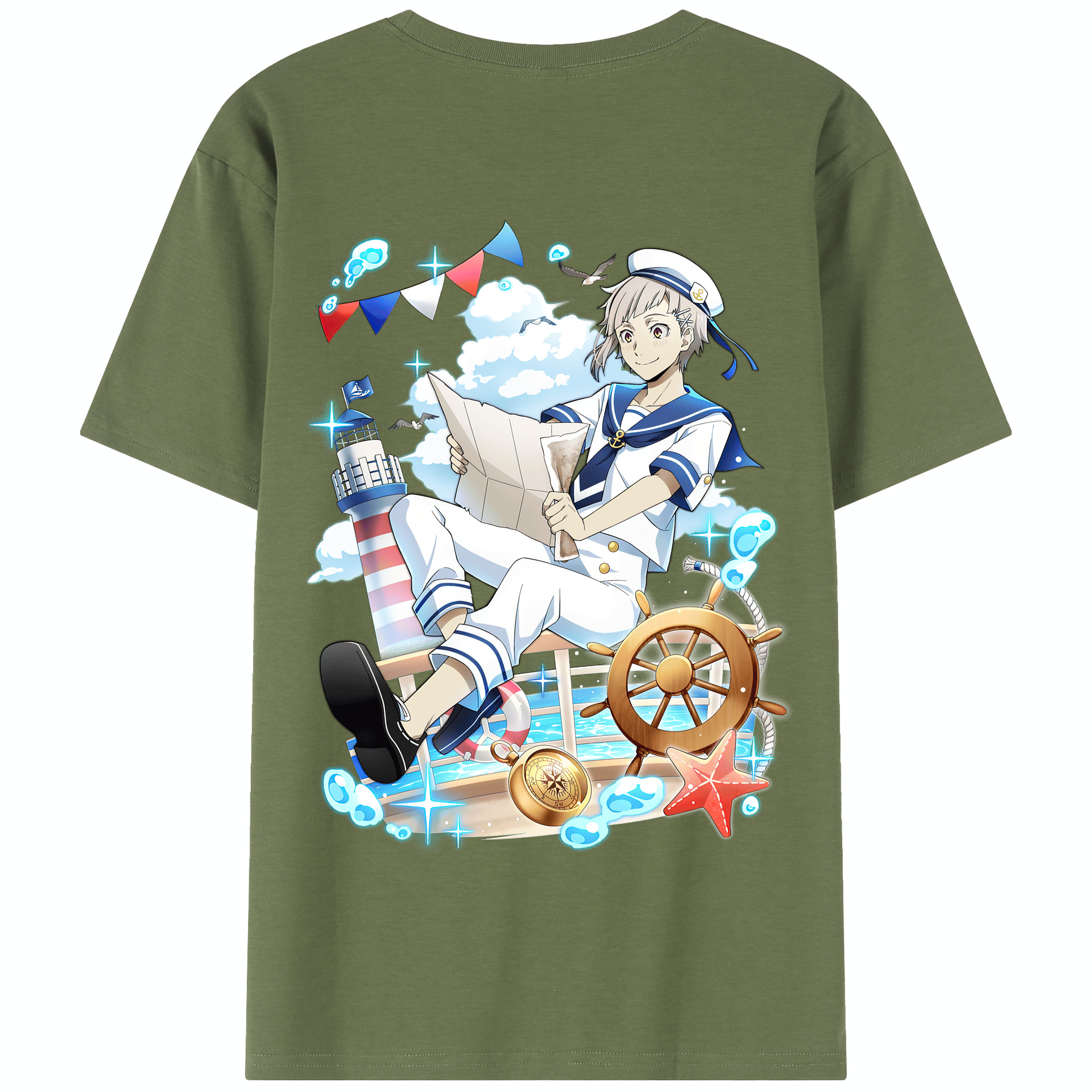 （画像用） 文豪ストレイドッグス Bungo Stray Dogs 綿100％半袖Tシャツ（背面プリント）